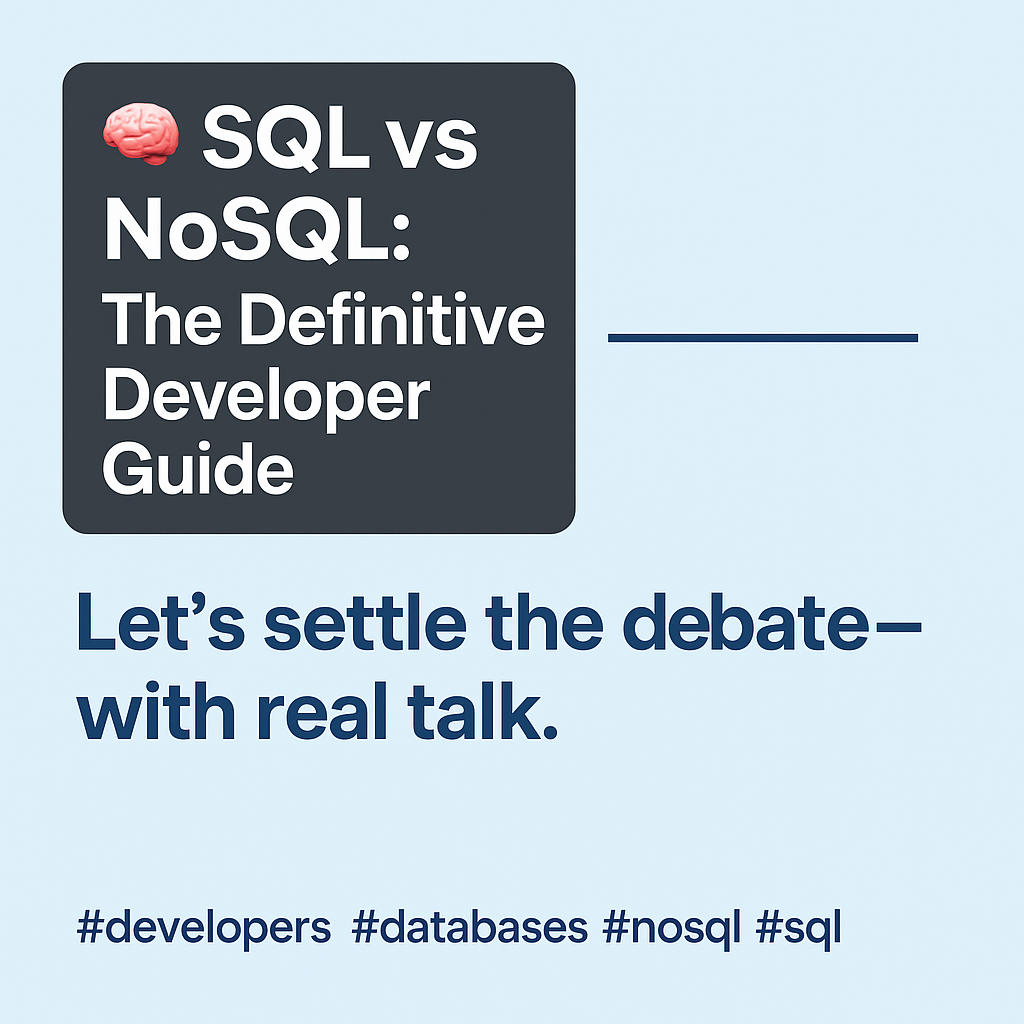 🥴 SQL vs NoSQL: The Ultimate Developer Showdown You Didn't Ask For